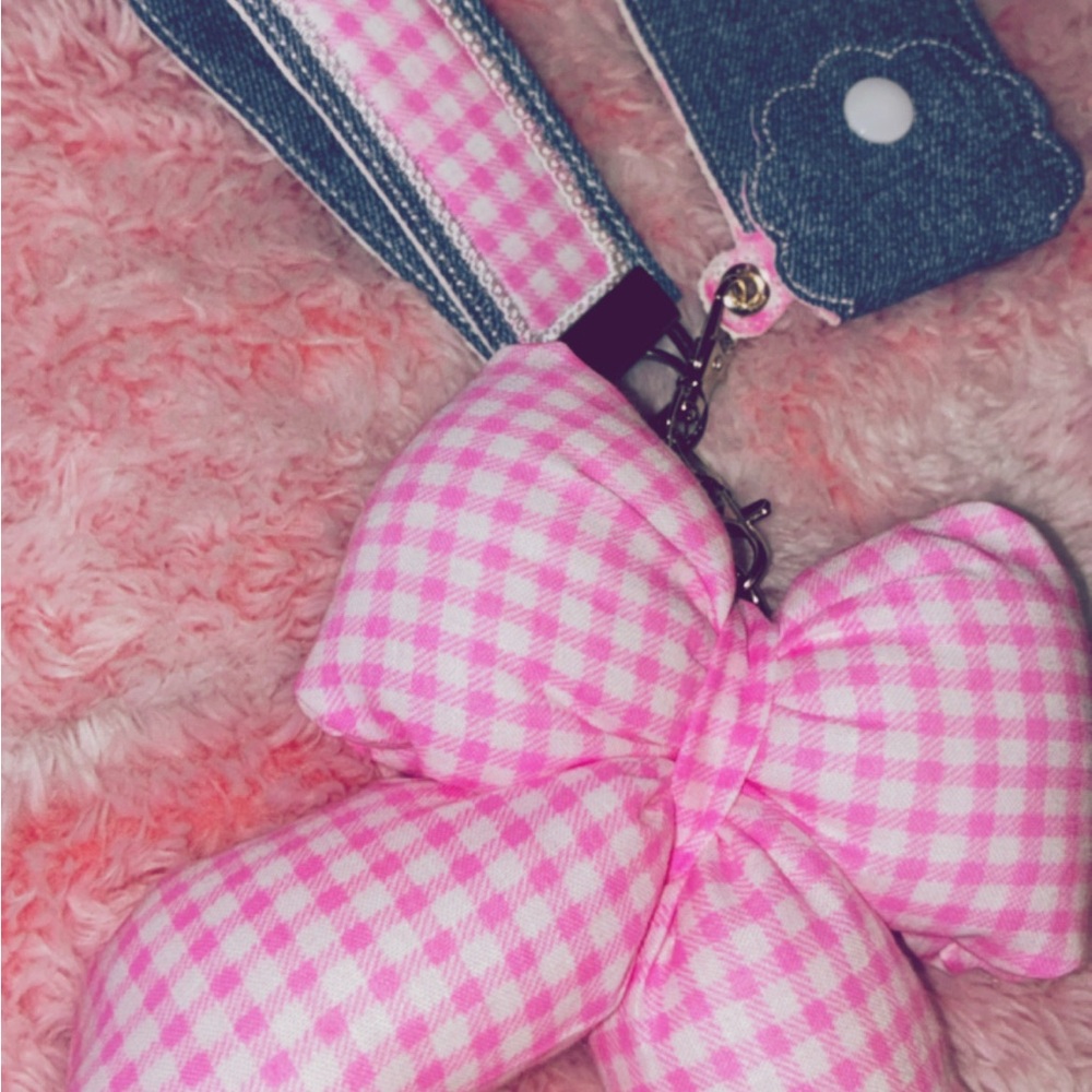 Pink Gingham Bow Accessory